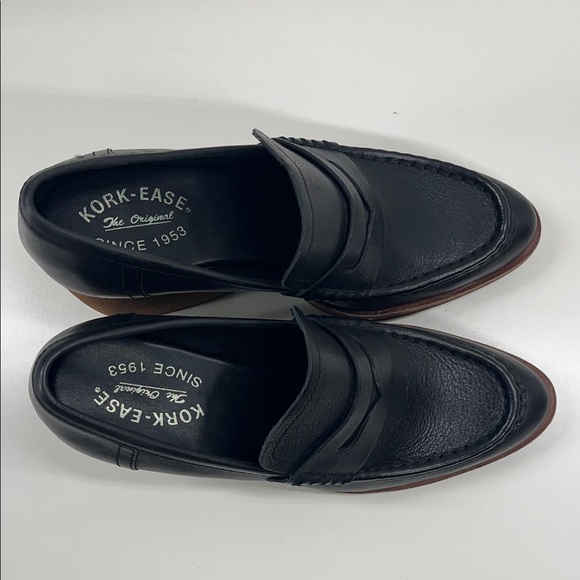 New KORK-EASE Women's Modeste Heeled Leather Loafer in Black Size 8 - Picture 4 of 9